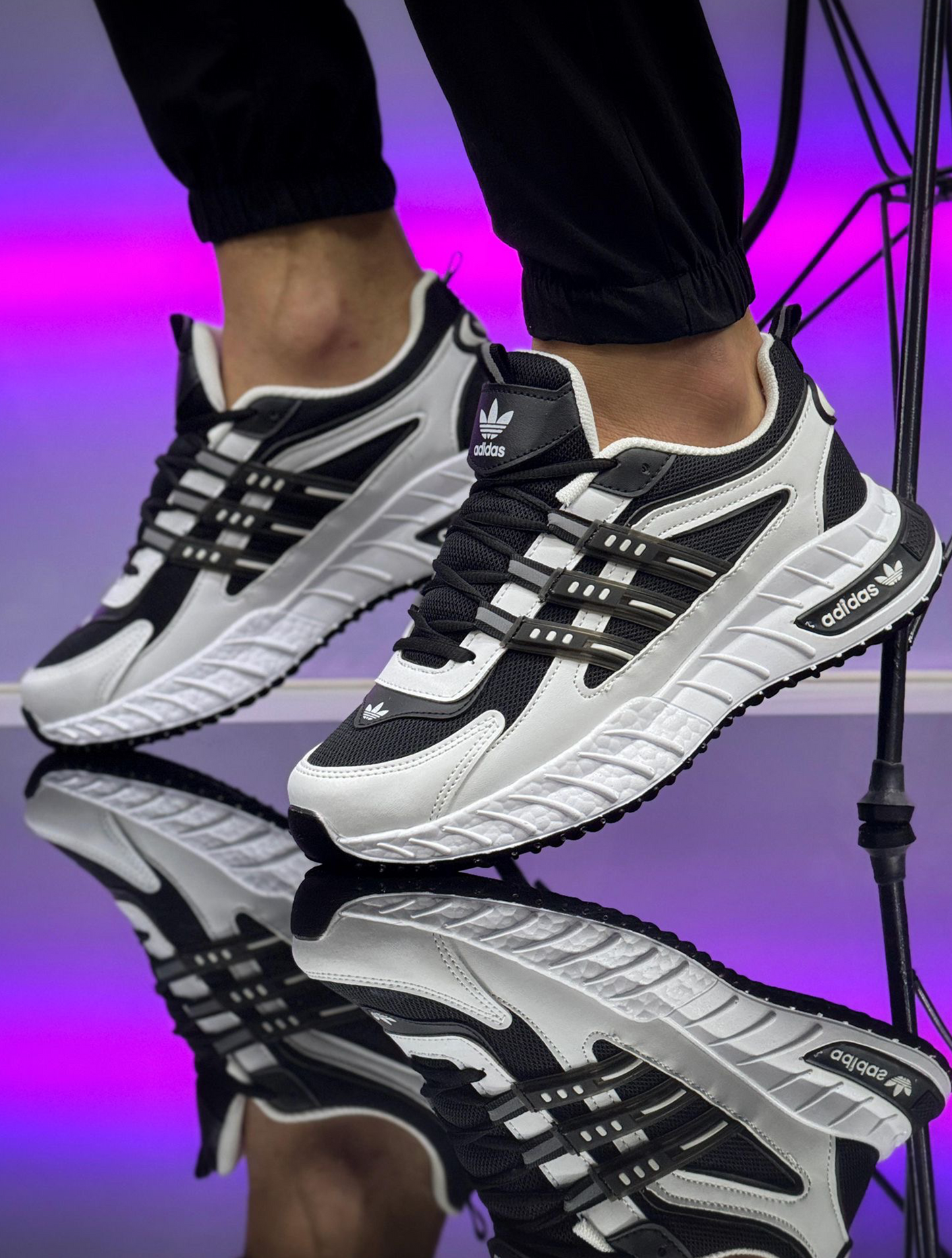 Adidasi A 07 - Alb Negru