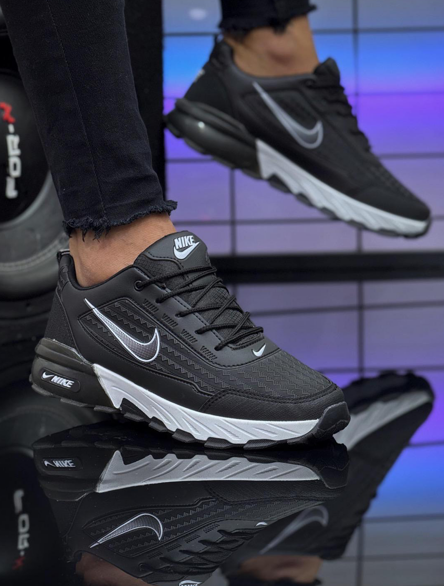 Adidasi NK 01 - Negru Alb