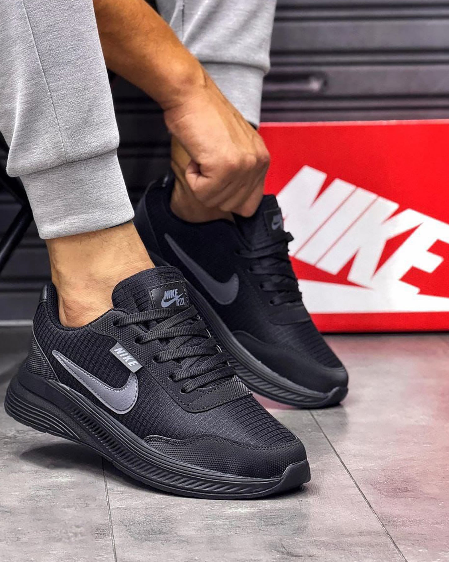 Adidași A-04 Negru Gri